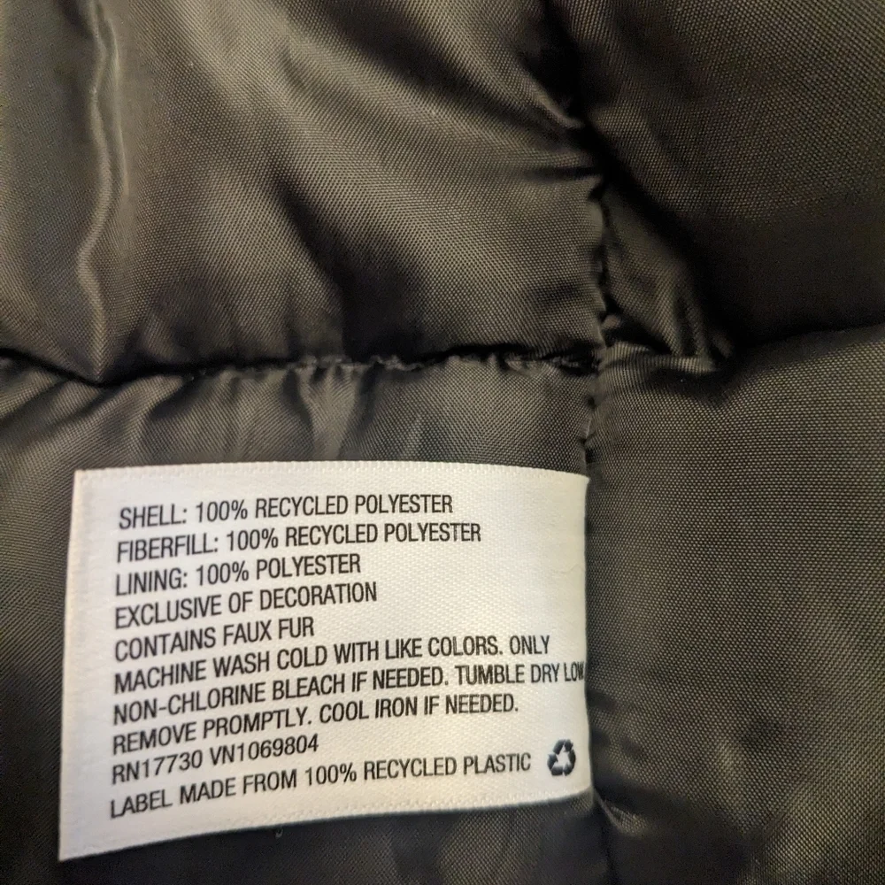 Cat & Jack Toddler Girls Black Puffer Jacket Gold Star Print Lined Hood